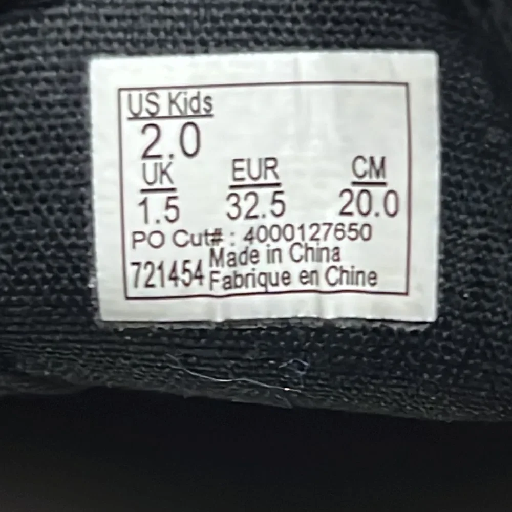 Vans Kids Authentic Black Leather Sneakers Size 2